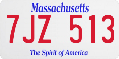 MA license plate 7JZ513