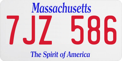 MA license plate 7JZ586
