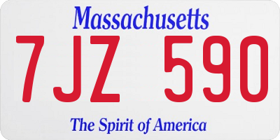 MA license plate 7JZ590