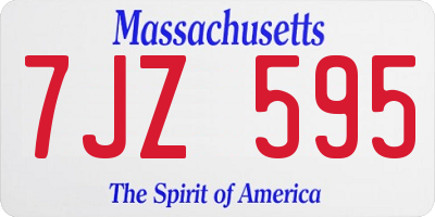 MA license plate 7JZ595