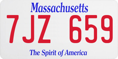 MA license plate 7JZ659