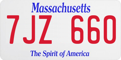 MA license plate 7JZ660