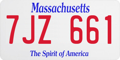 MA license plate 7JZ661