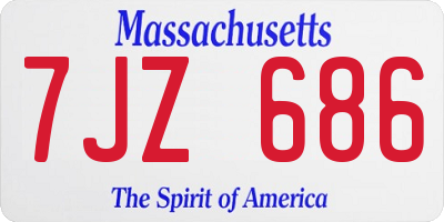MA license plate 7JZ686