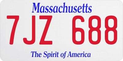 MA license plate 7JZ688