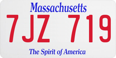 MA license plate 7JZ719