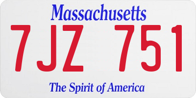 MA license plate 7JZ751
