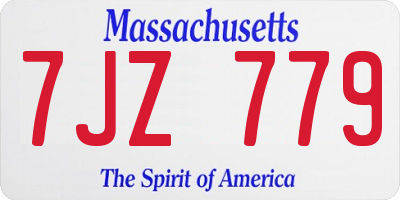MA license plate 7JZ779