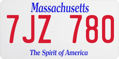 MA license plate 7JZ780
