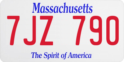 MA license plate 7JZ790