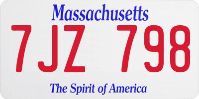 MA license plate 7JZ798