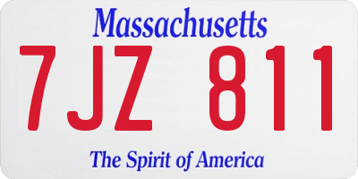 MA license plate 7JZ811