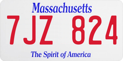MA license plate 7JZ824