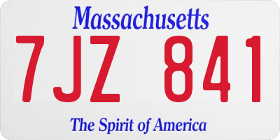 MA license plate 7JZ841