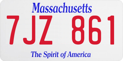 MA license plate 7JZ861