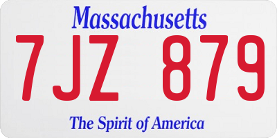 MA license plate 7JZ879