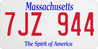 MA license plate 7JZ944