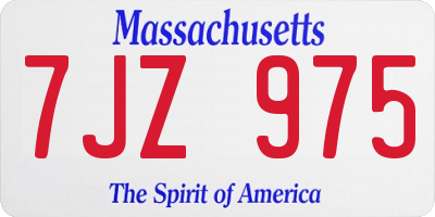 MA license plate 7JZ975