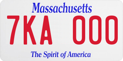 MA license plate 7KA000
