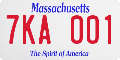 MA license plate 7KA001