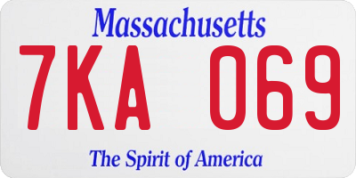 MA license plate 7KA069