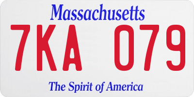 MA license plate 7KA079