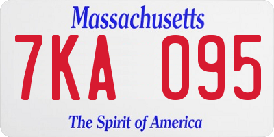 MA license plate 7KA095