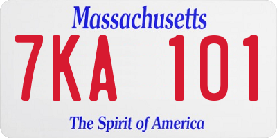 MA license plate 7KA101