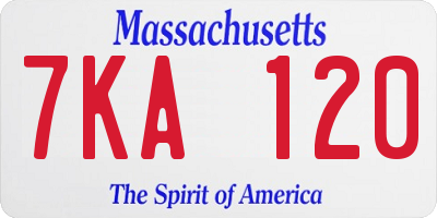 MA license plate 7KA120