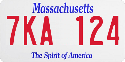MA license plate 7KA124