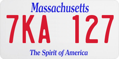 MA license plate 7KA127