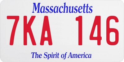 MA license plate 7KA146