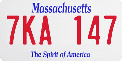 MA license plate 7KA147