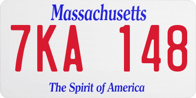 MA license plate 7KA148