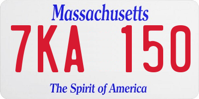 MA license plate 7KA150