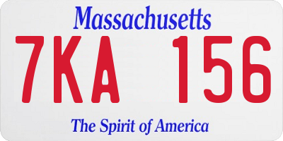 MA license plate 7KA156