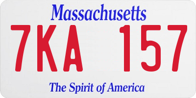 MA license plate 7KA157