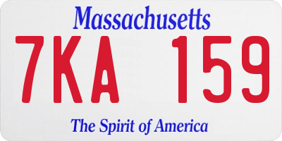 MA license plate 7KA159