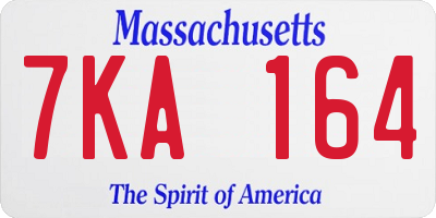 MA license plate 7KA164