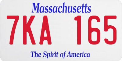 MA license plate 7KA165