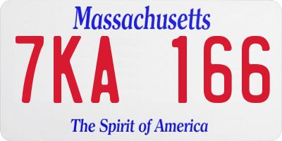 MA license plate 7KA166