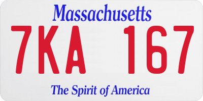 MA license plate 7KA167