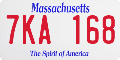MA license plate 7KA168
