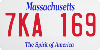 MA license plate 7KA169