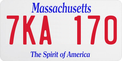 MA license plate 7KA170