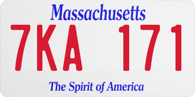 MA license plate 7KA171