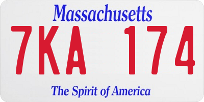 MA license plate 7KA174