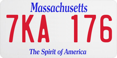MA license plate 7KA176