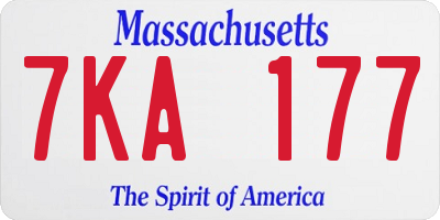 MA license plate 7KA177