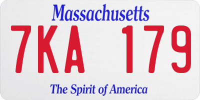 MA license plate 7KA179